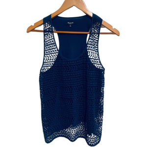 Madewell navy lace crochet Tank S